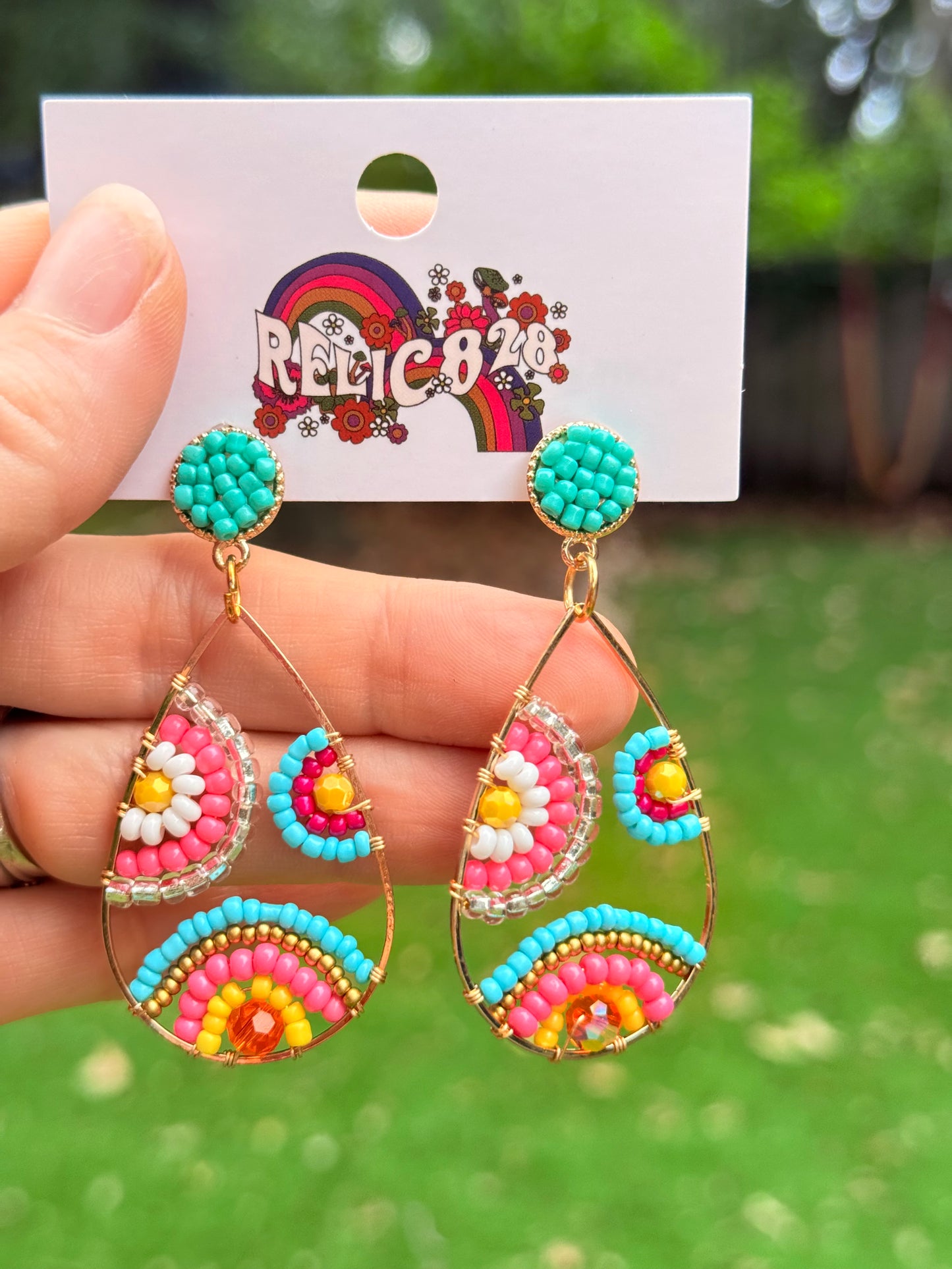 Jaden Nicole colorful beaded boho earrings