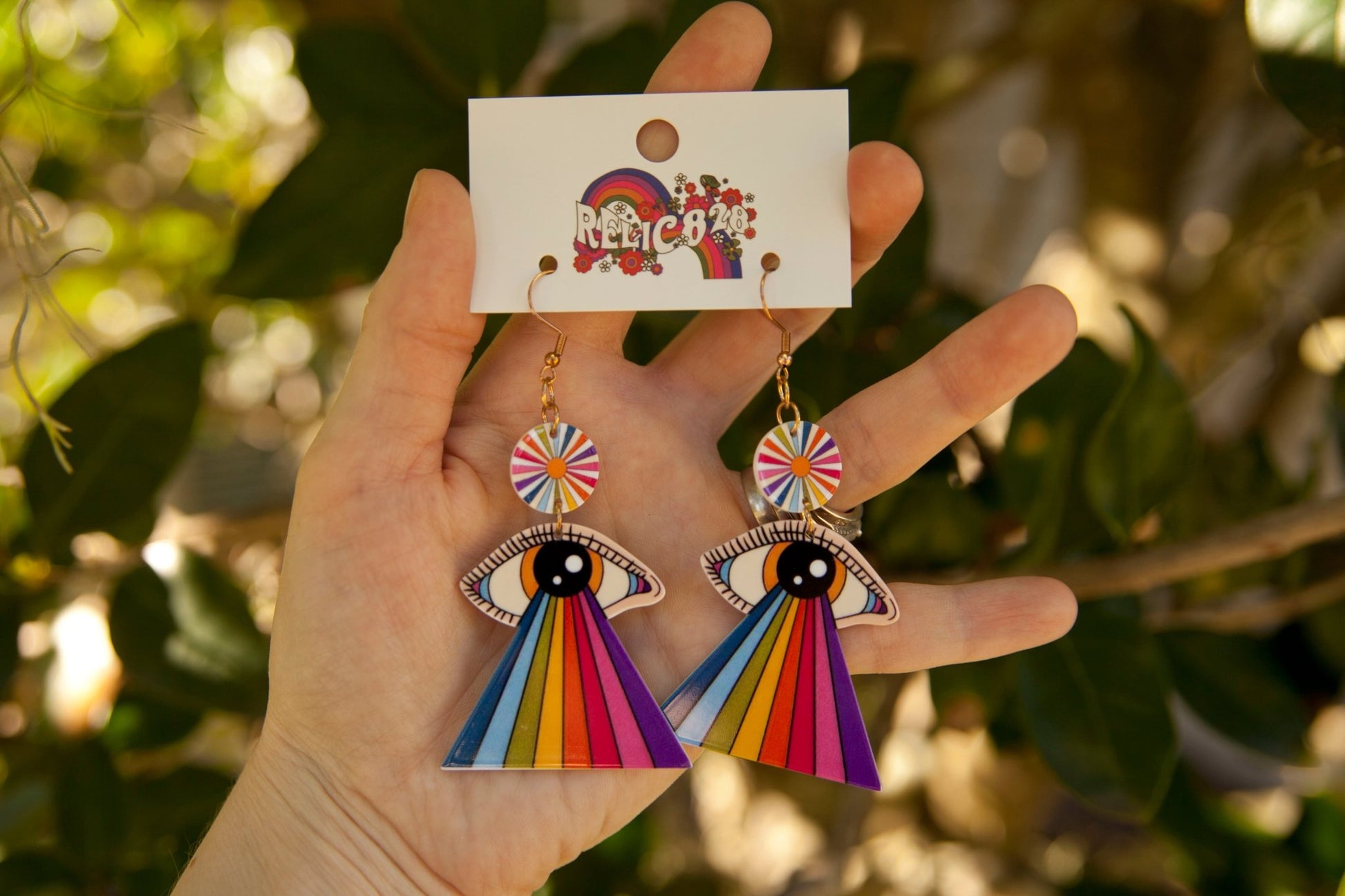 70s Retro Rainbow Eye Groovy Earrings - Relic828
