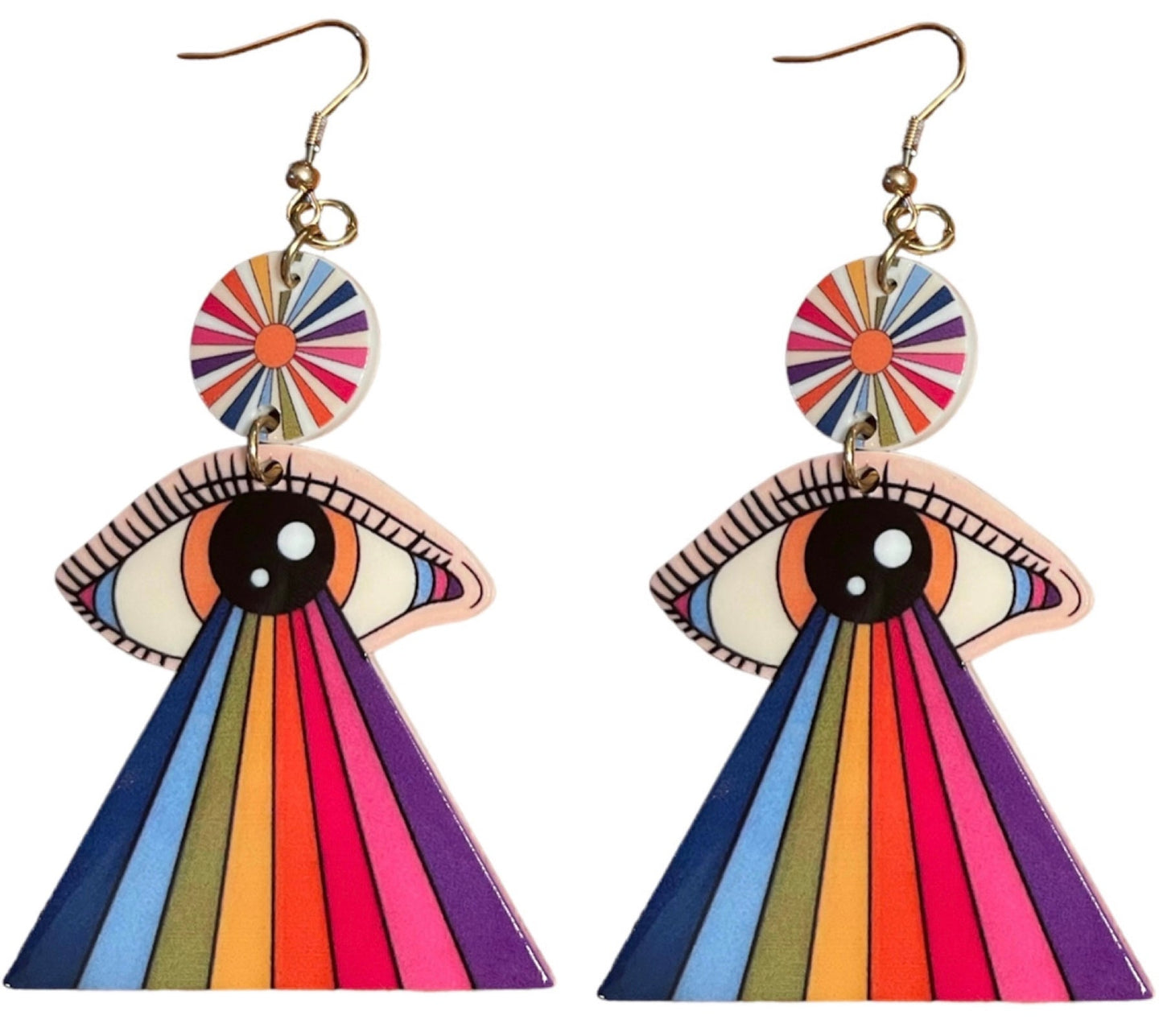 70s Retro Rainbow Eye Groovy Earrings - Relic828