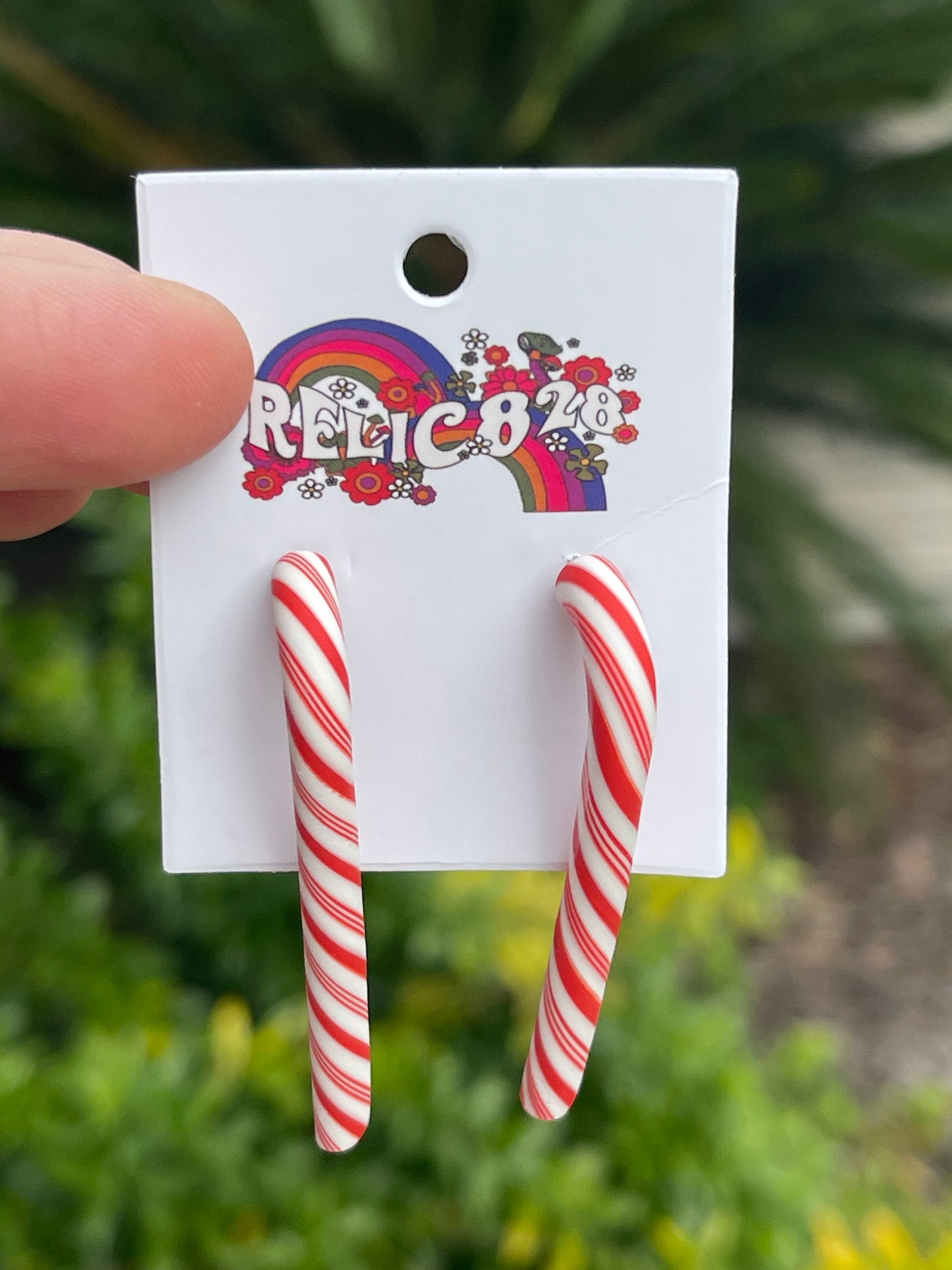 Retro Split Classy Candy Cane Earrings