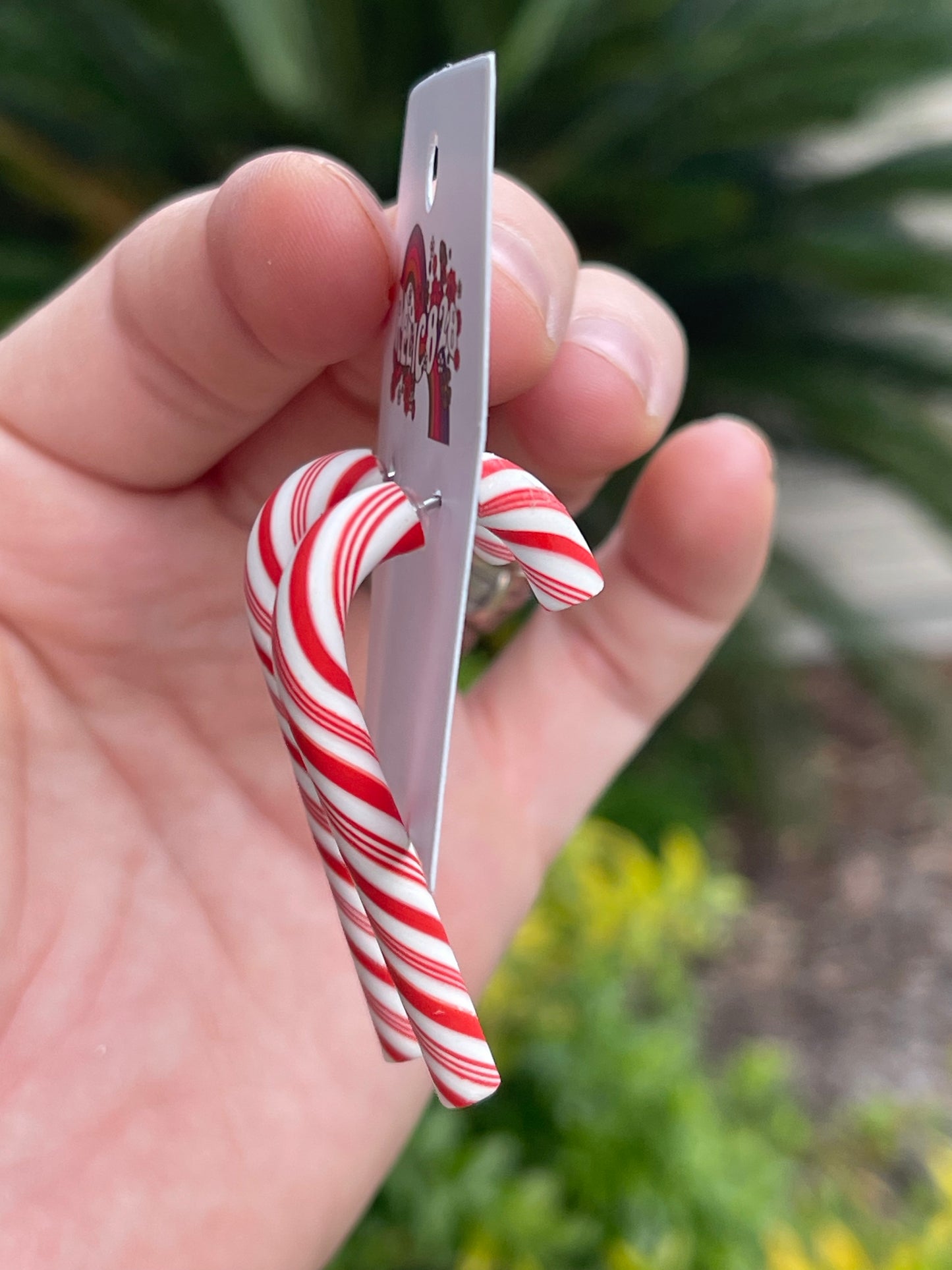 Retro Split Classy Candy Cane Earrings