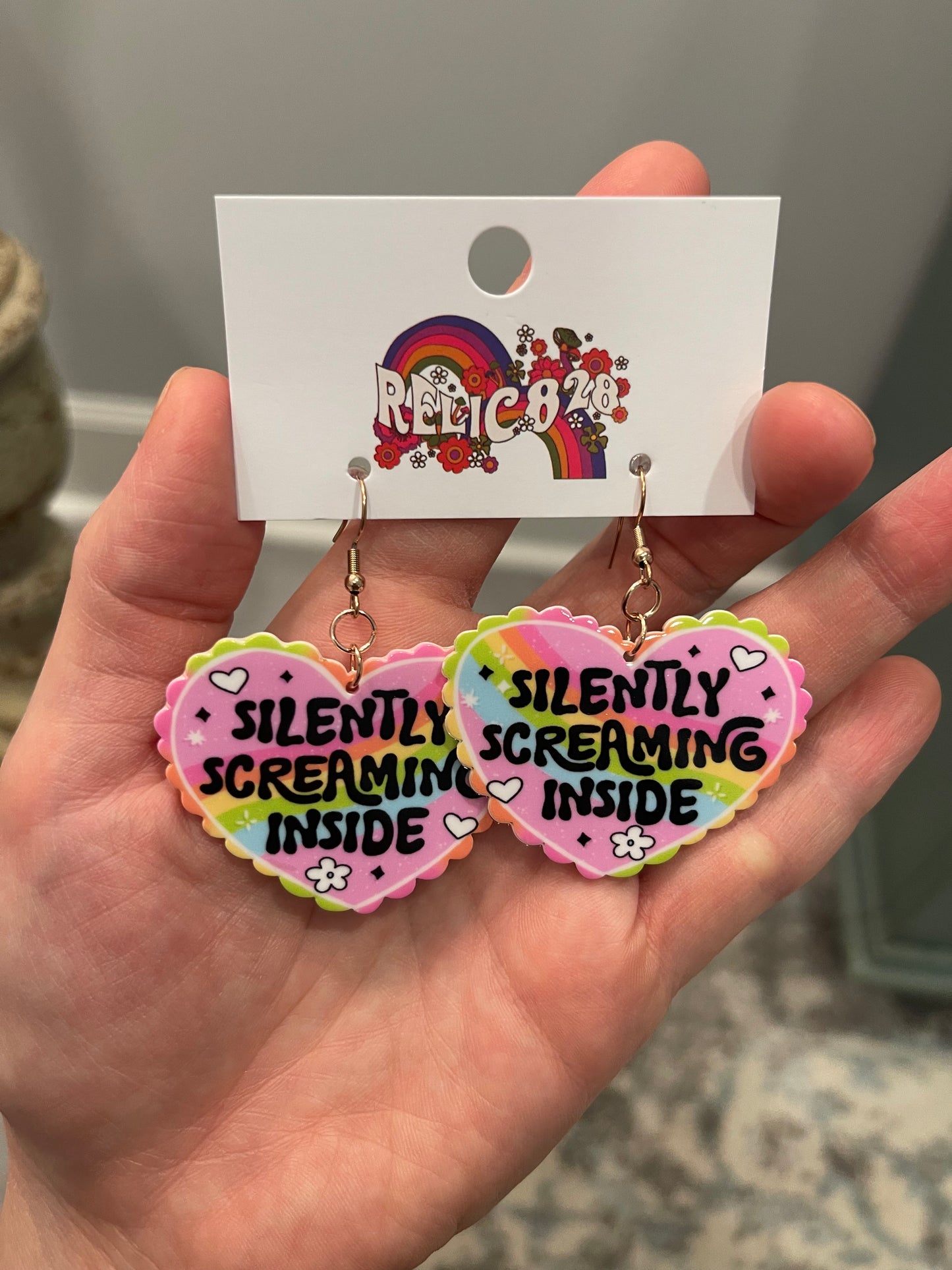 Thinking Out Loud Silently Screaming Inside Earrings