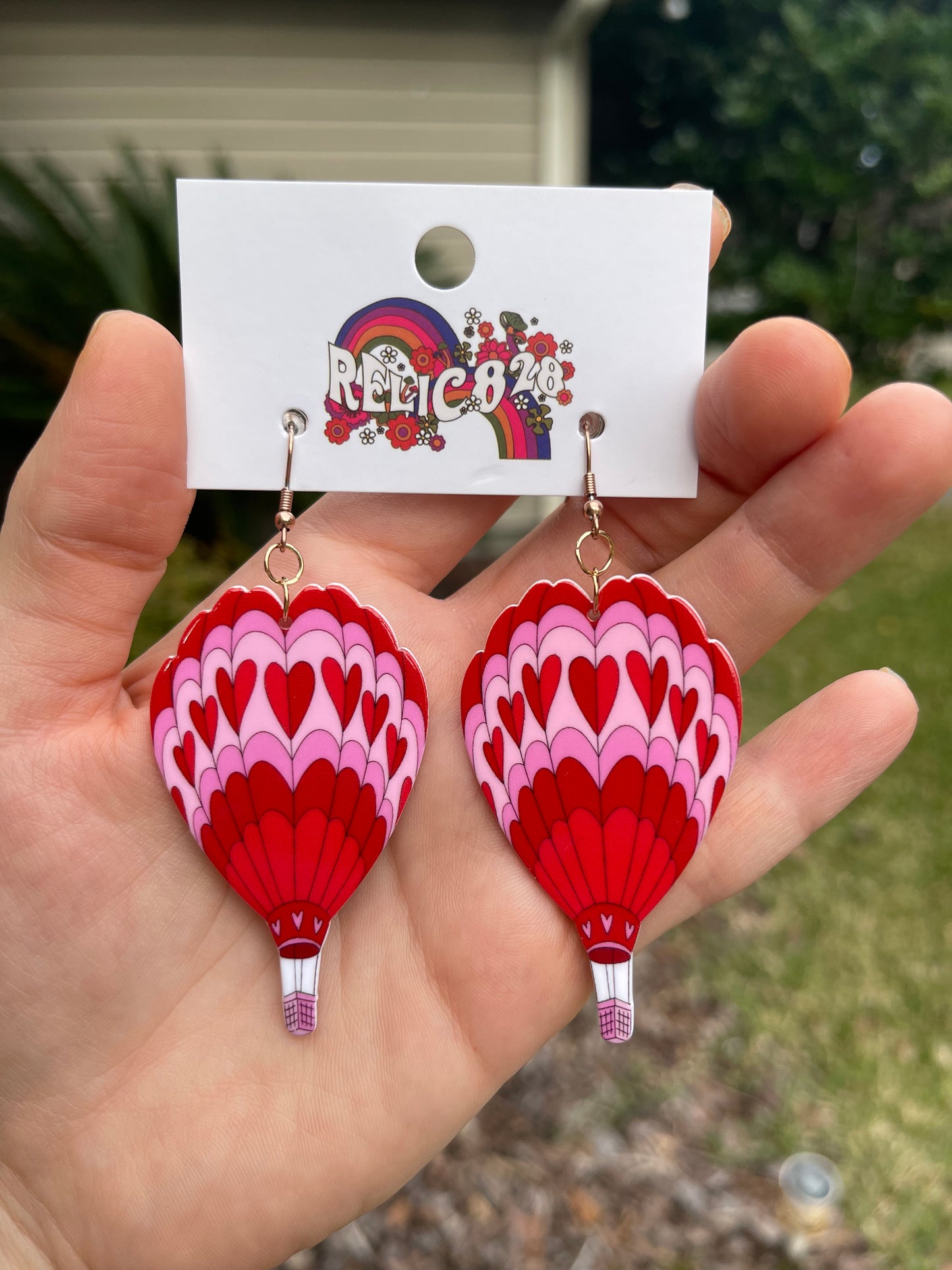 Love is in the Air Heart Air Balloons Valentine Earrings