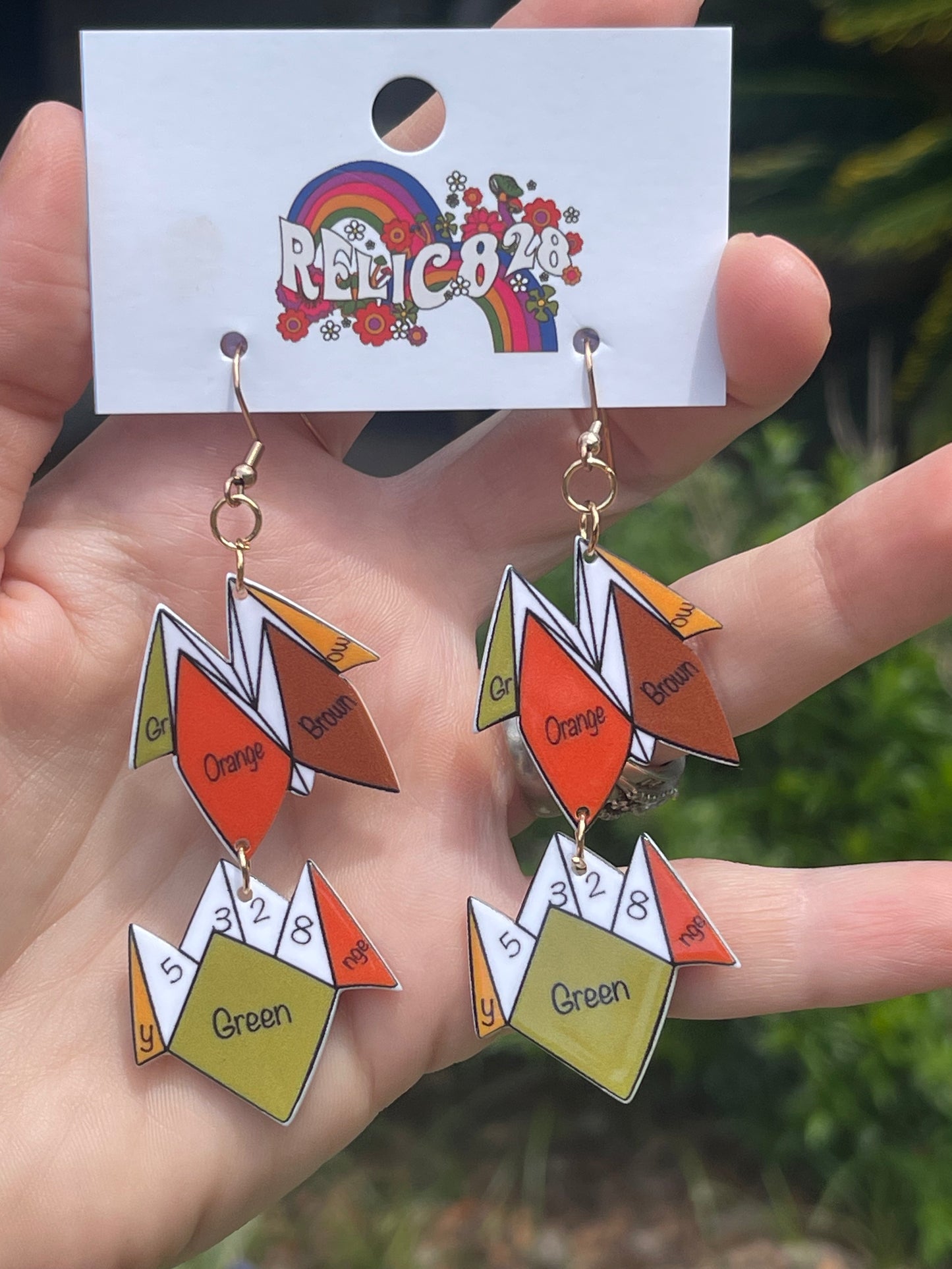 70s Cootie Catcher Game Earrings