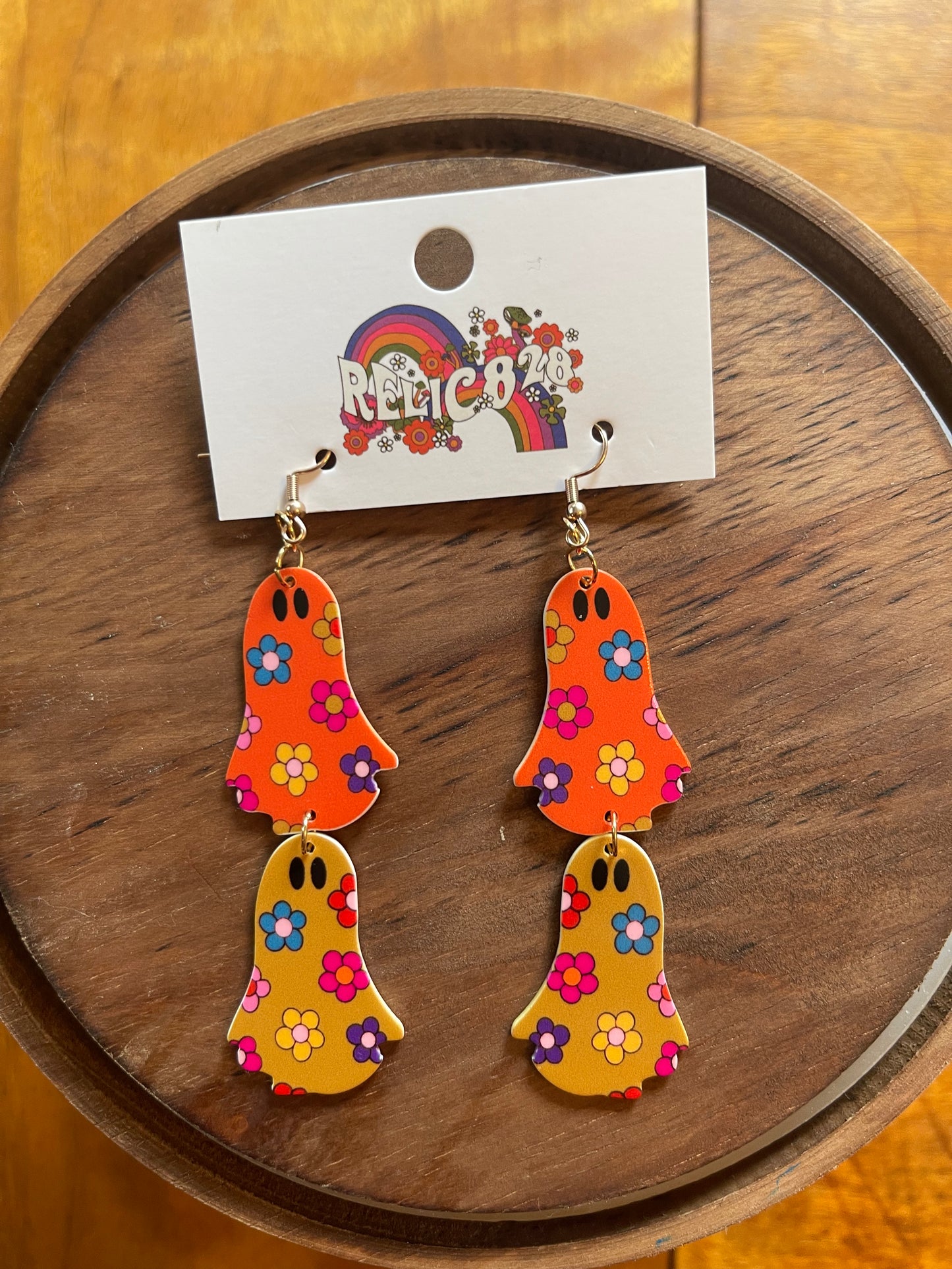 60s Flower Power Sheet Ghost Earrings