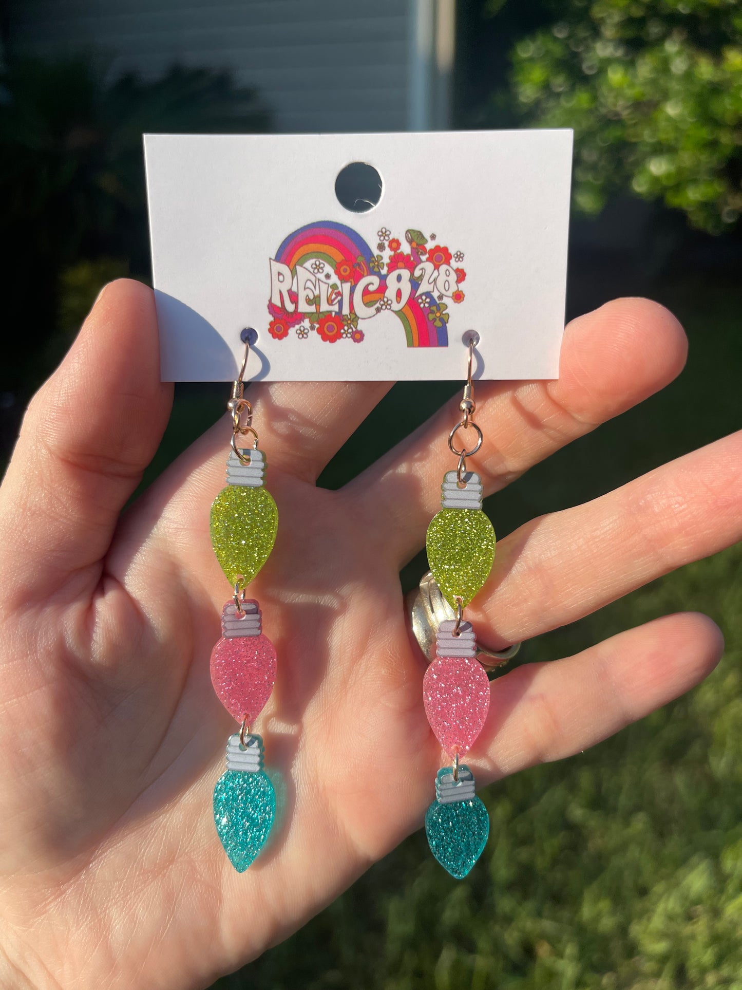 Sparkly Bright Christmas Light Earrings