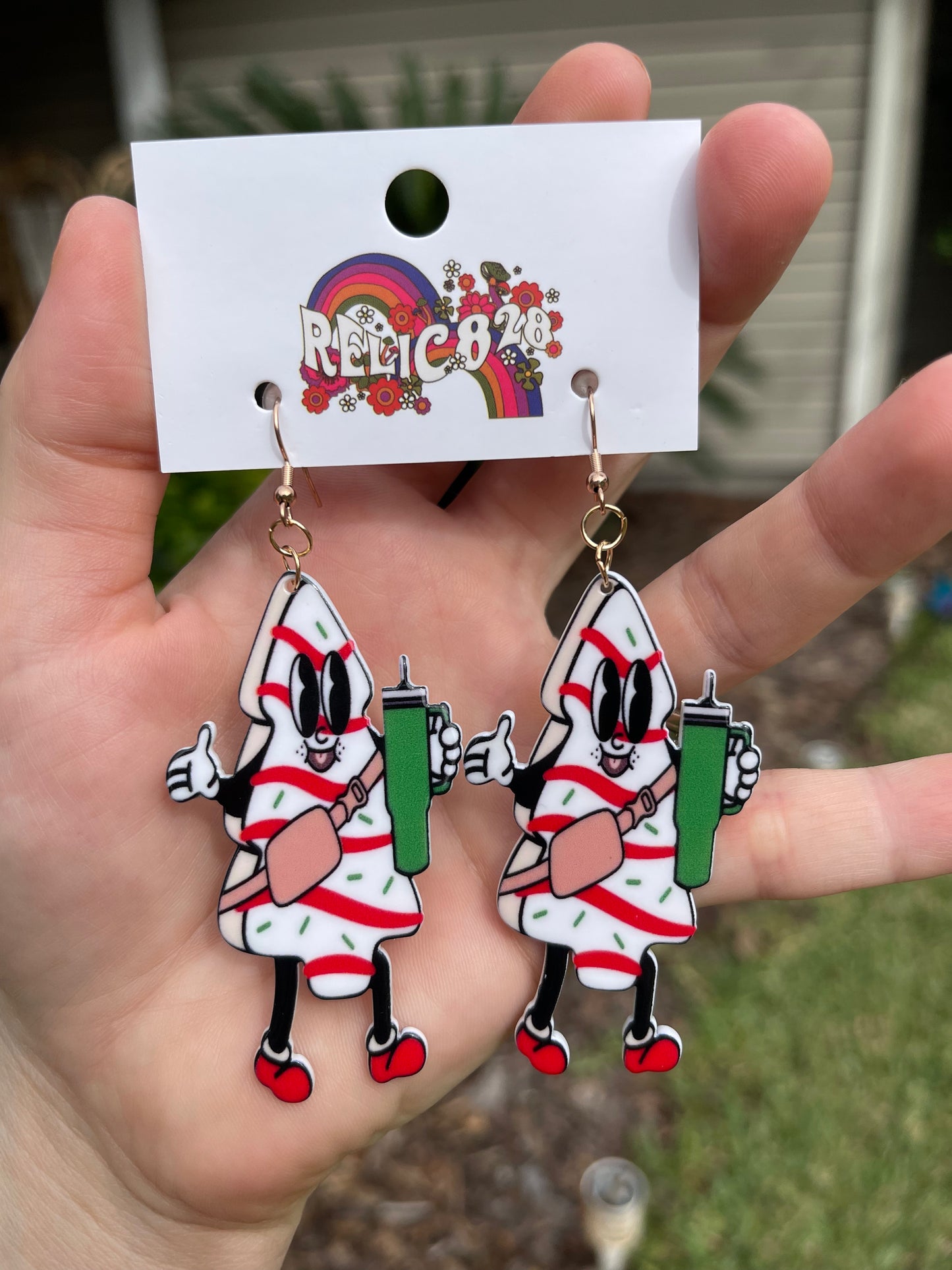 Nostalgic Christmas Tree Cakes Gone Boujee Debbie Earrings