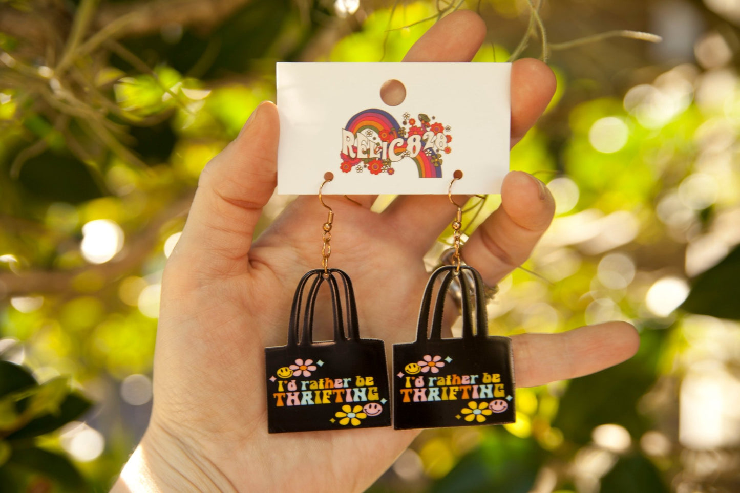 I’d Totes Rather Be Thrifting Earrings - Relic828