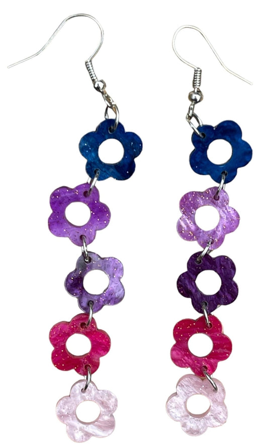 Sparkle Daisy Dreams Y2K Flower Chain Earrings - Relic828