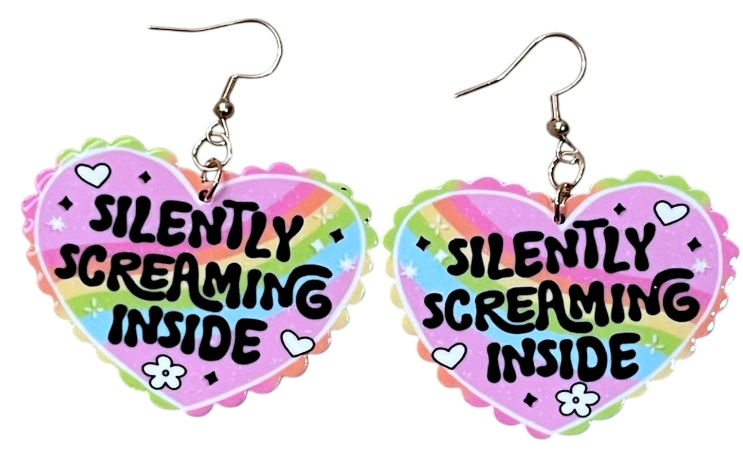 Thinking Out Loud Silently Screaming Inside Earrings - Relic828