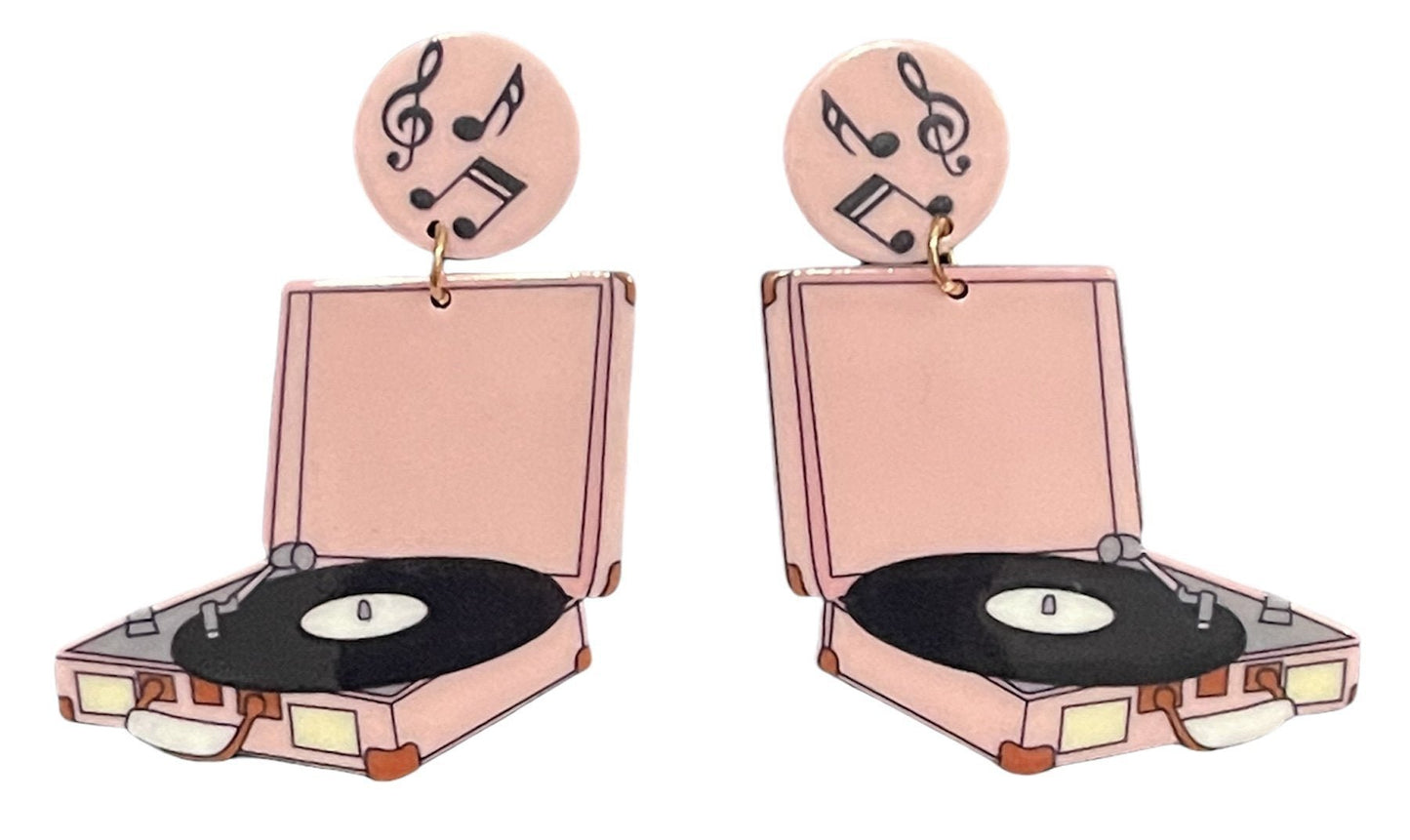 50s Earring Bundle Record Players Boomerangs and Phones - Relic828