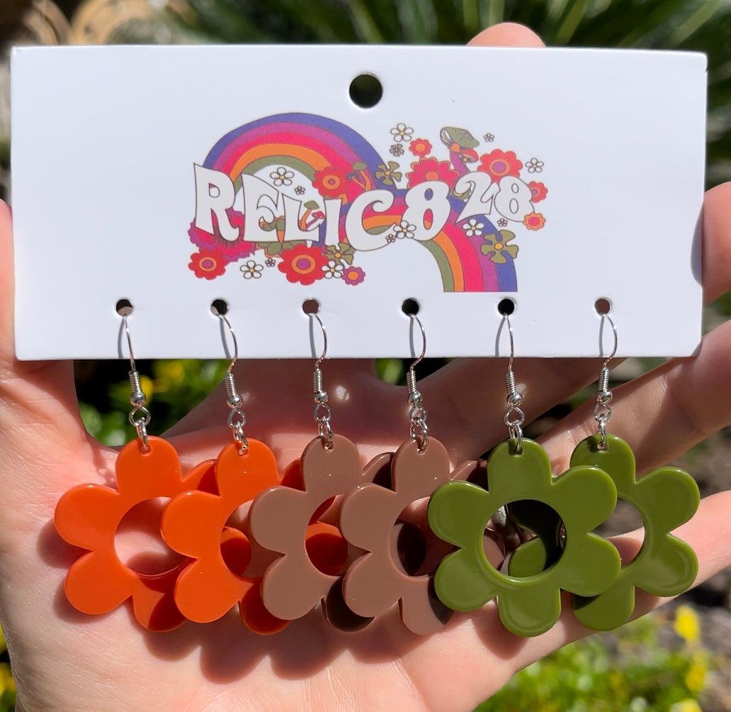 70s Color Flower Trio Earring Decade Pack - Relic828