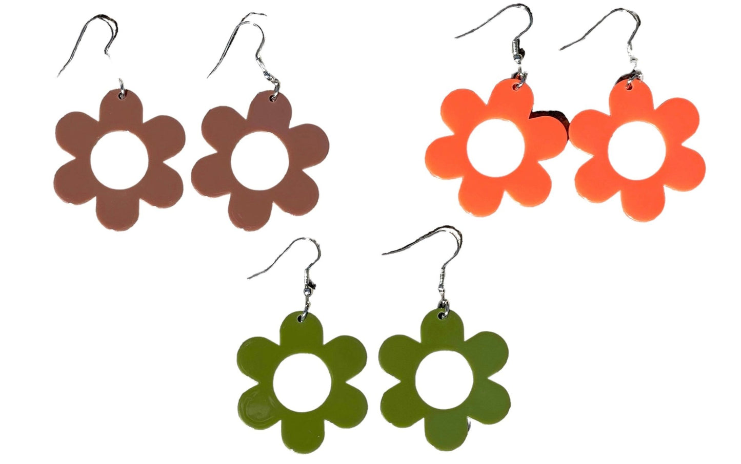 70s Color Flower Trio Earring Decade Pack - Relic828