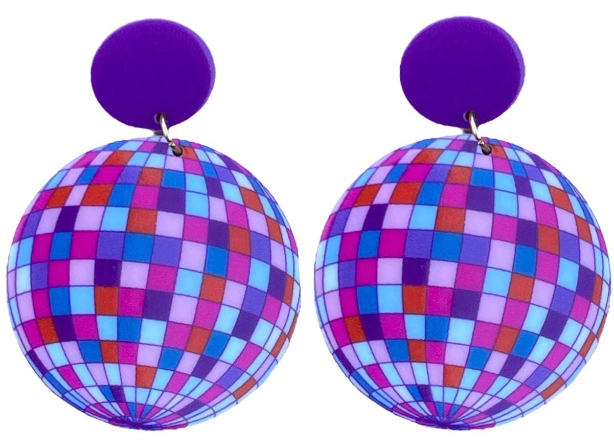 70s Pink Purple and Groovy Disco Ball Earrings – Relic828