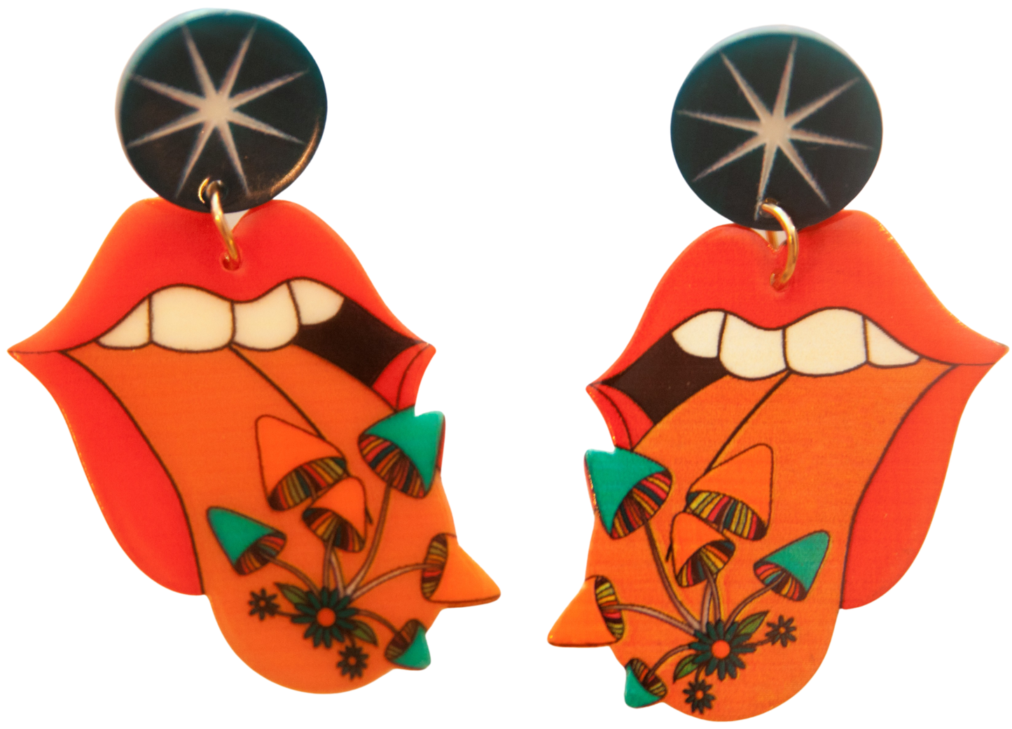 70s Rolling Tongues Earrings Groovy Girl - Relic828