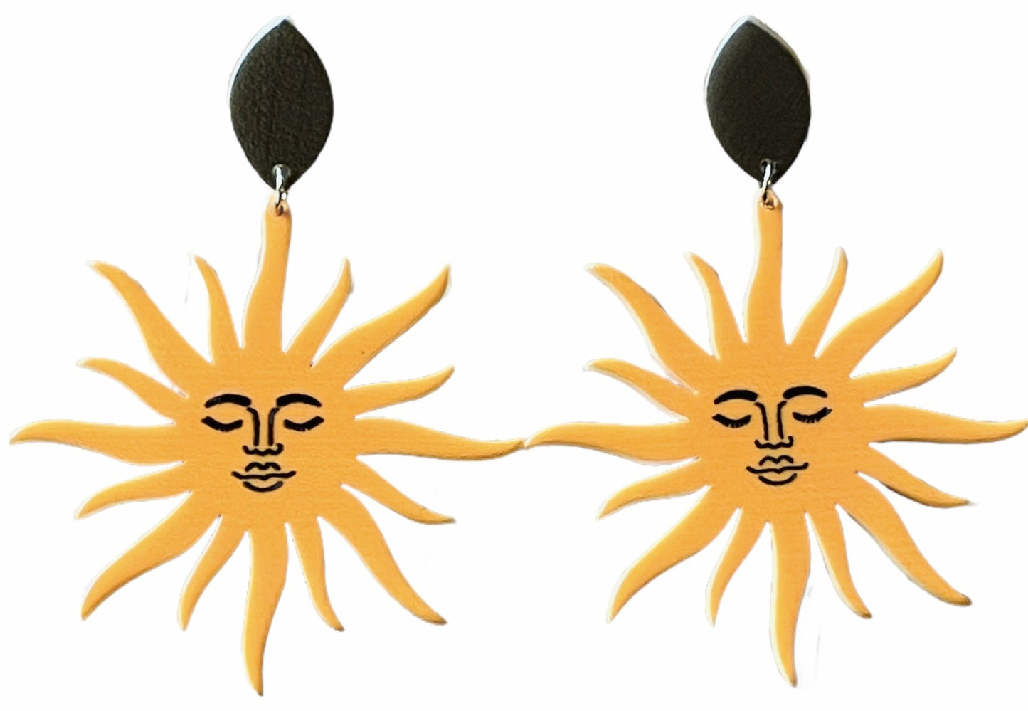 70s Sun Queen of the Sky Earrings - Relic828