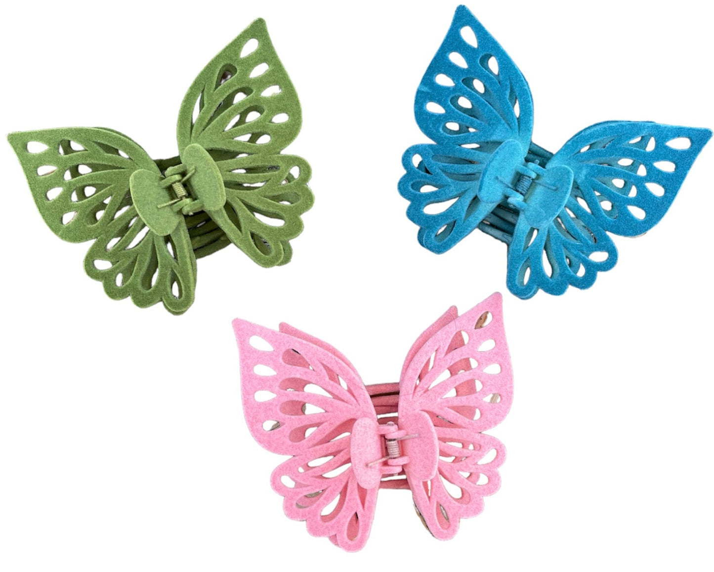 Jumbo Velvet Whimsical Cottagecore Butterfly Fairy Hair Clips - Relic828