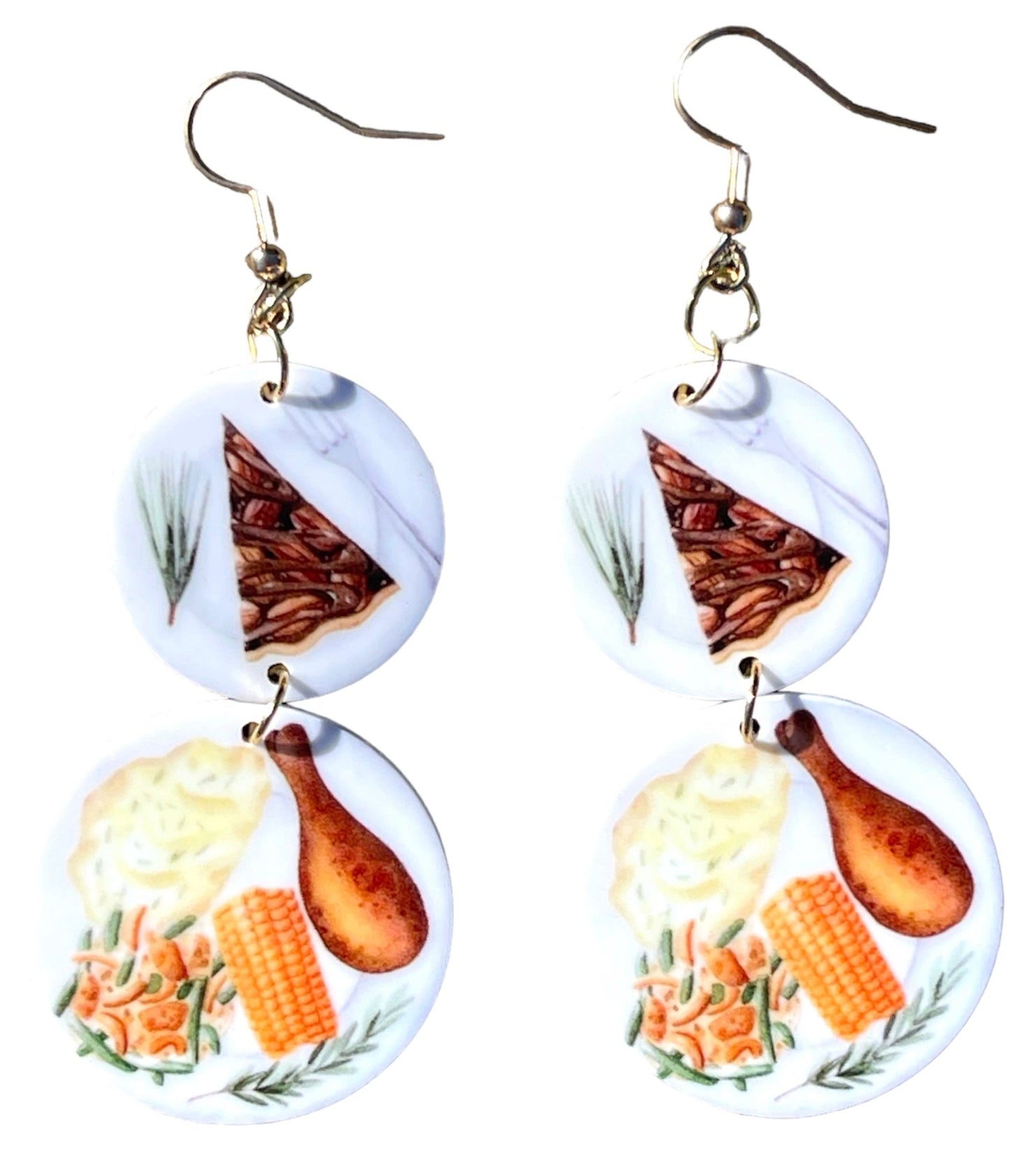 Nostalgic Thanksgiving & Christmas Holiday Dinner Feast Earrings - Relic828