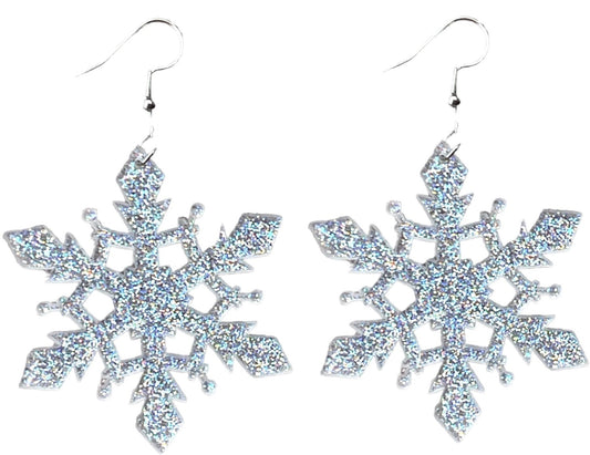 Retro Christmas Sparkling Snowflake Winter Earrings - Relic828