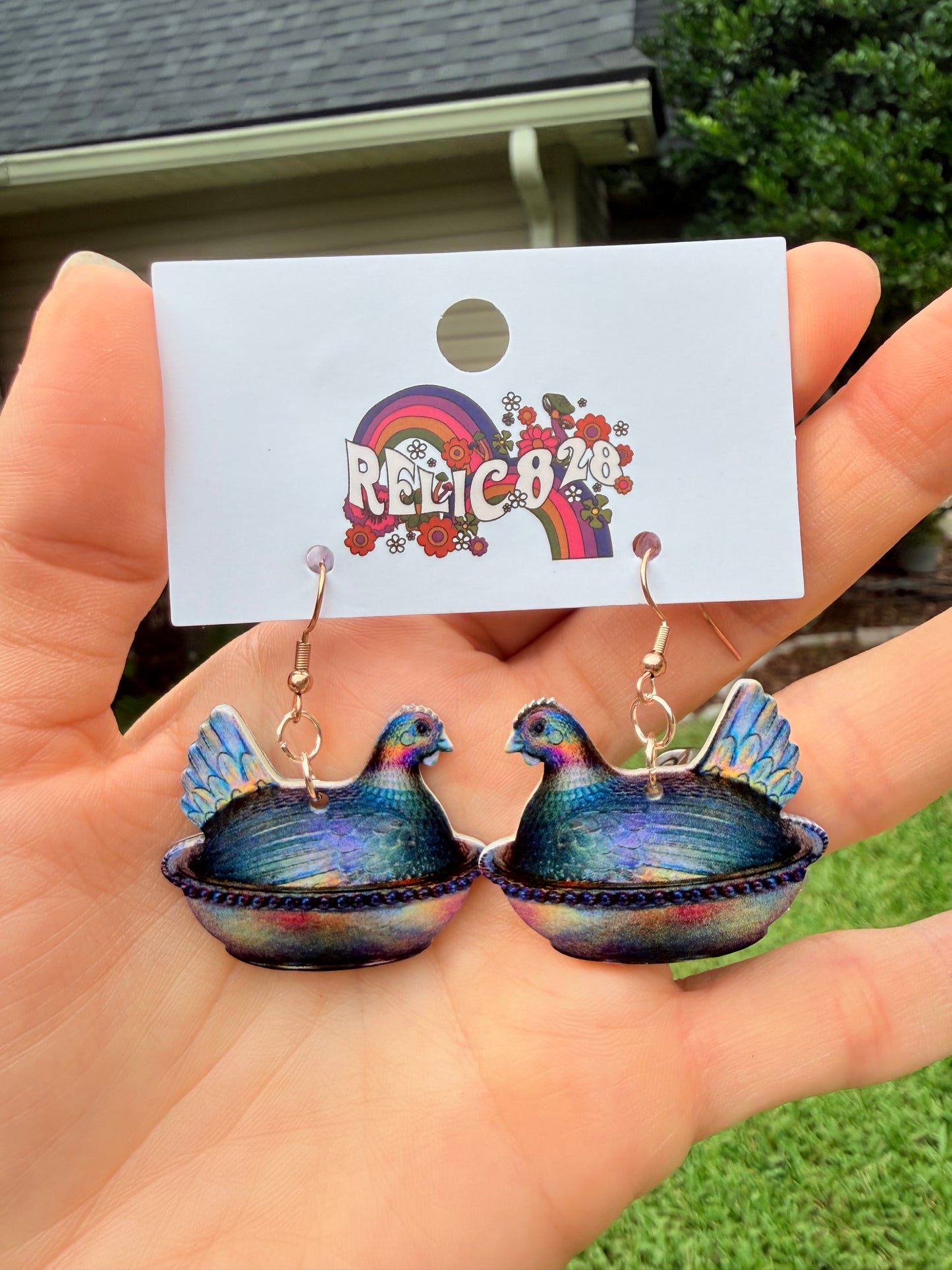 Vintage Hen on a Nest Earrings