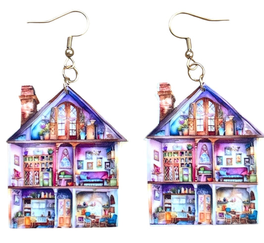 Storybook Cottage Dollhouse earrings