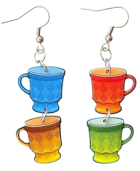 70s These Mugs are Fire! Earrings