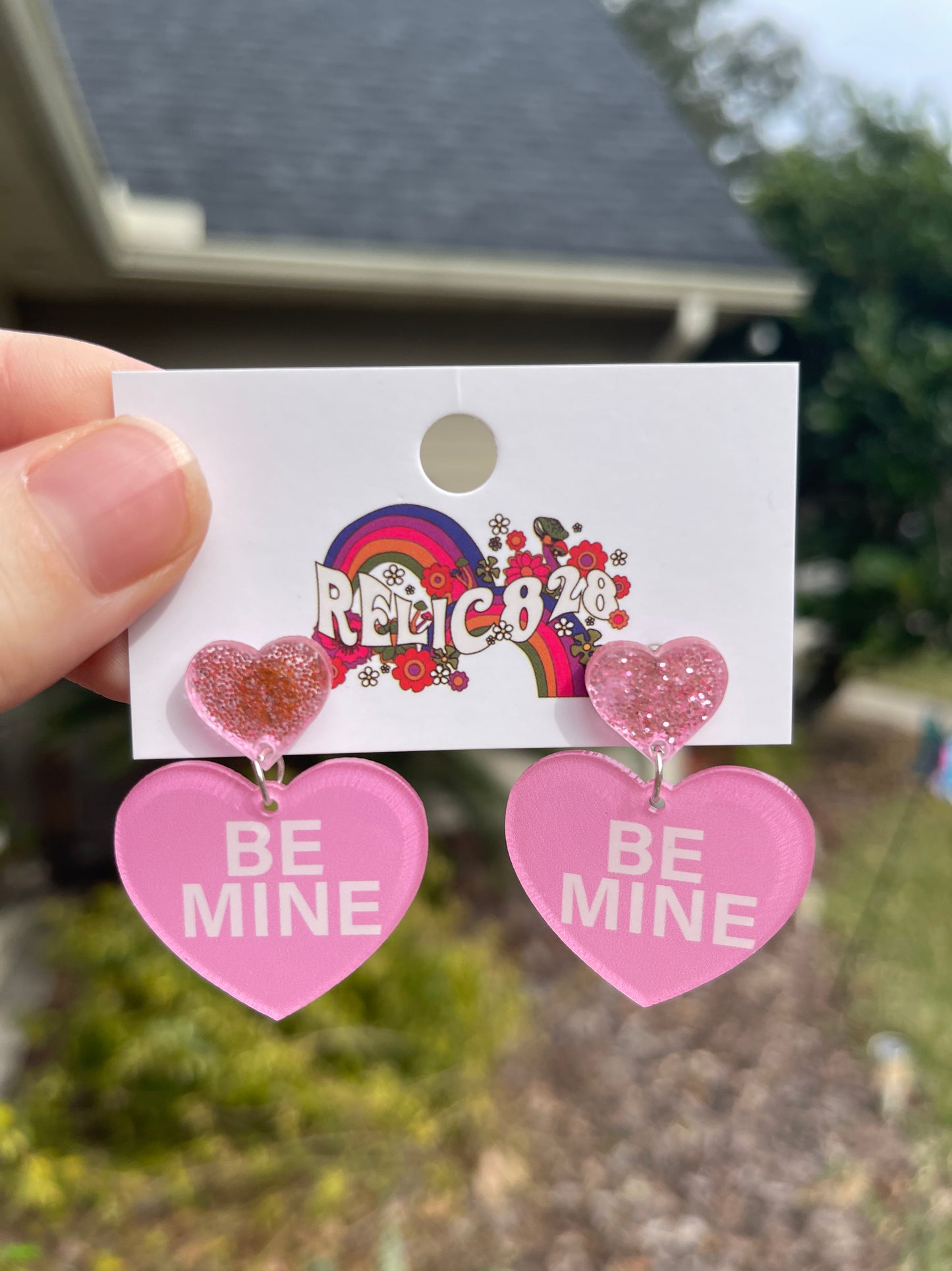 Be Mine Valentine Sweet Hearts Candy Colorful Heart Earrings
