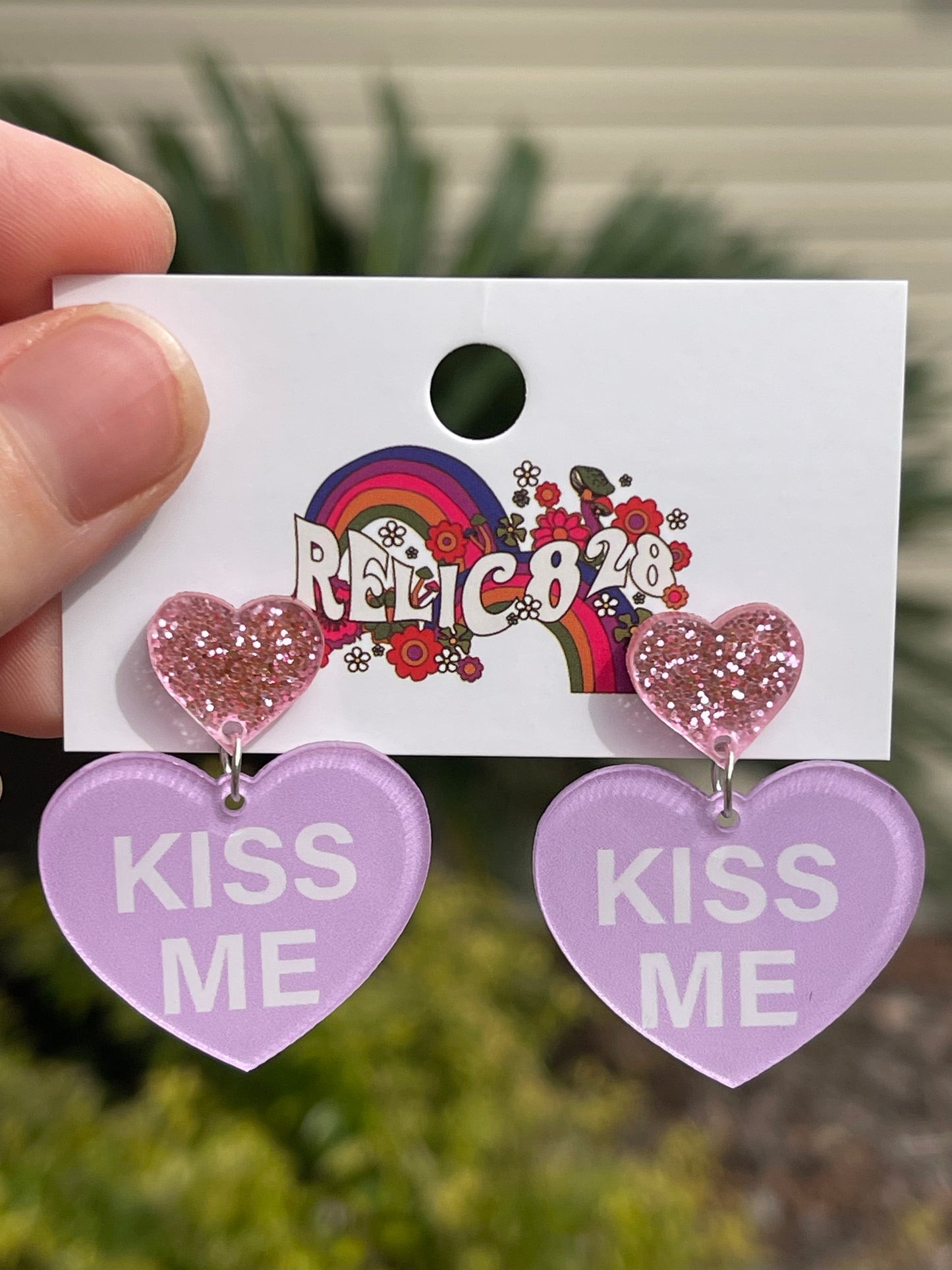 Kiss Me Valentine Sweet Hearts Candy Colorful Heart Earrings