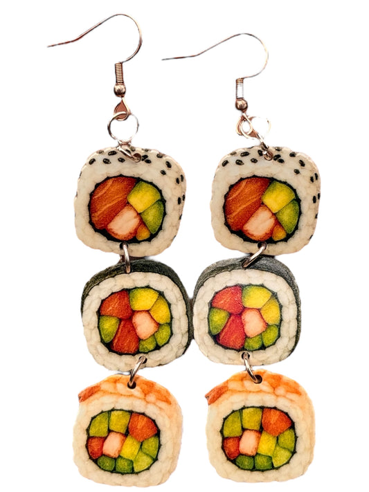 Soy Into You Sushi Roll Earrings