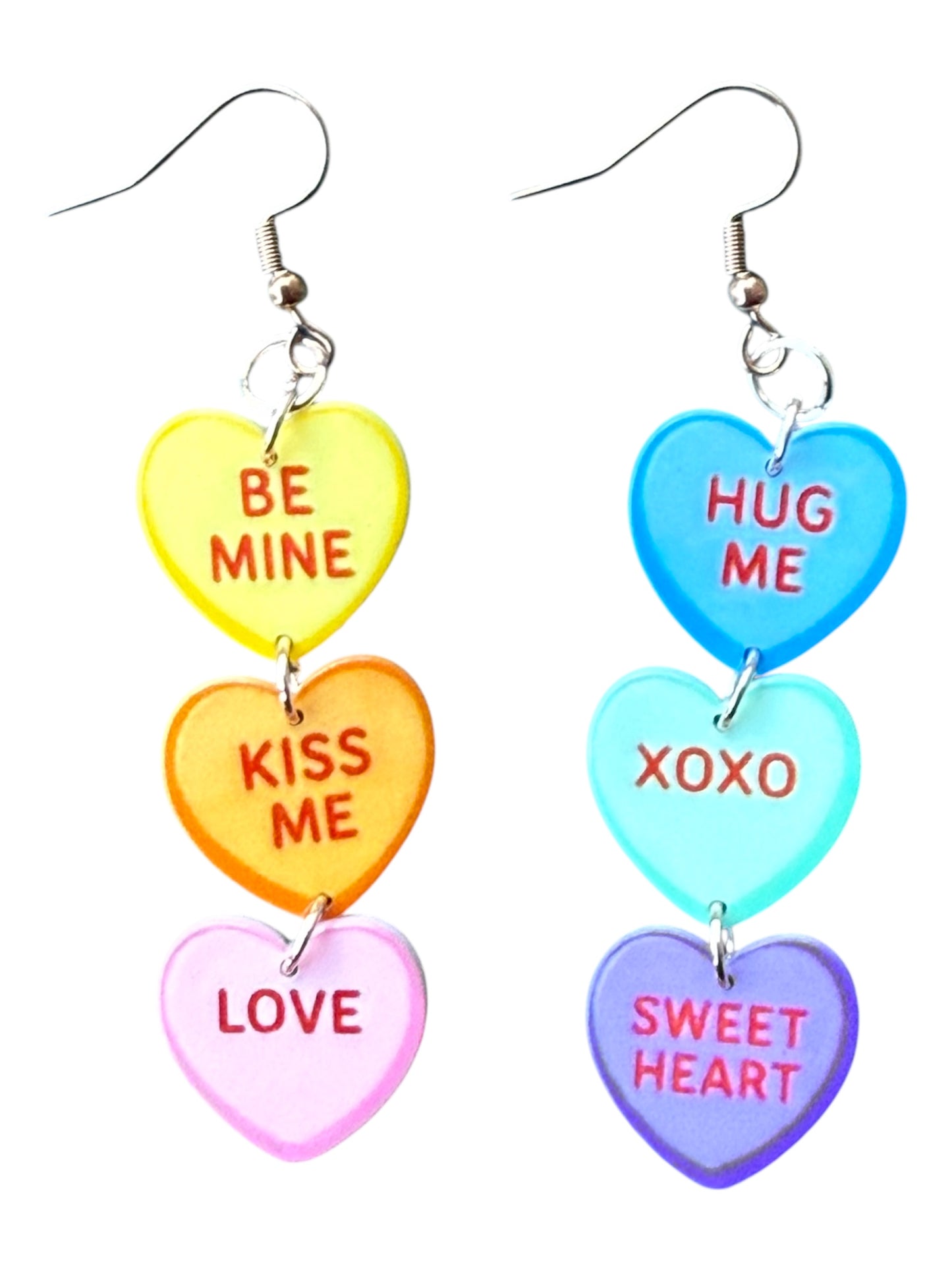 My Sweet Little Candy Conversation Heart Valentine Love Earrings