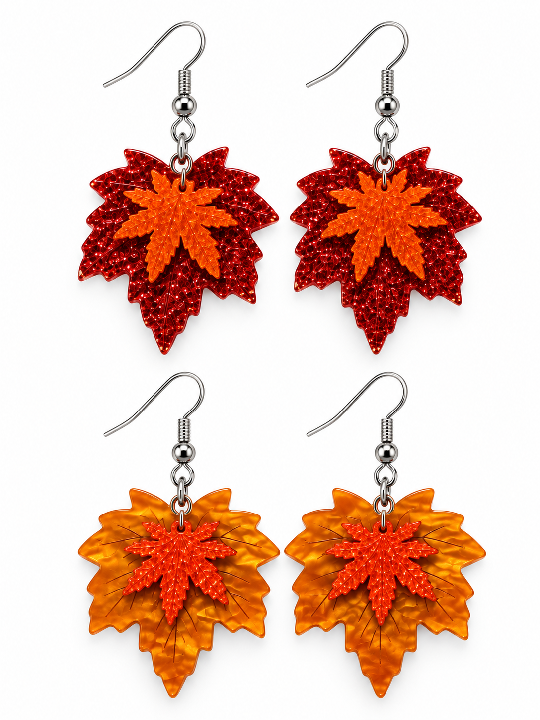 2 pack Fall Sparkling Leaves