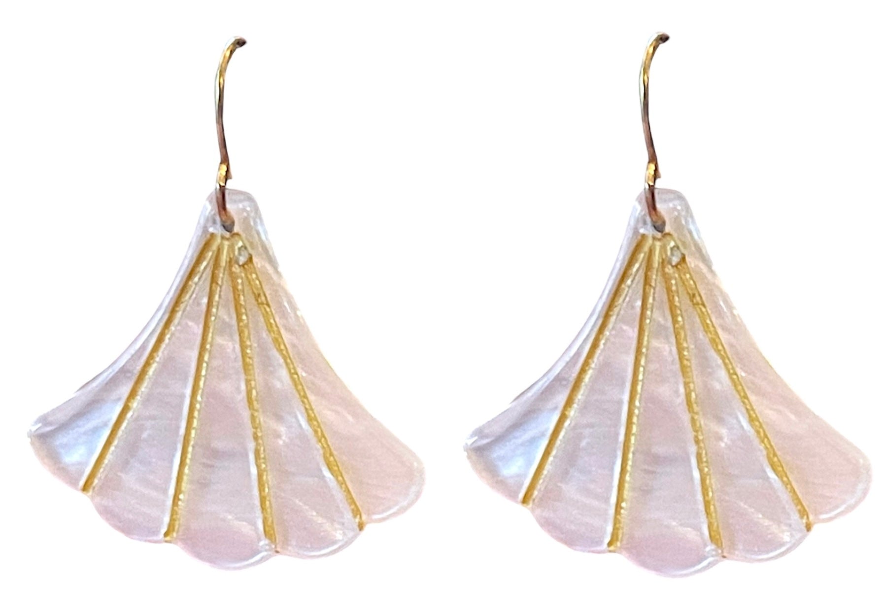 Flapper Girl Scalloped Iridescent Earrings - Relic828