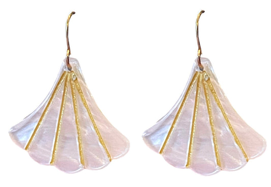 Flapper Girl Scalloped Iridescent Earrings - Relic828