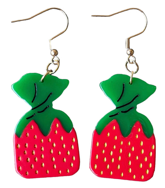 Grandma’s Strawberry Purse Candy Earrings - Relic828