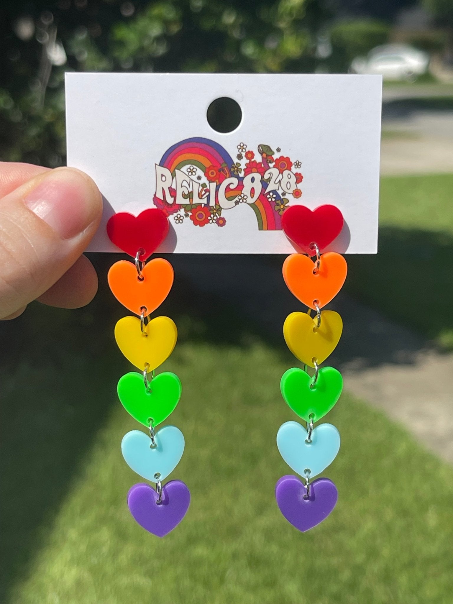 Heart On My Sleeve Rainbow Earrings - Relic828