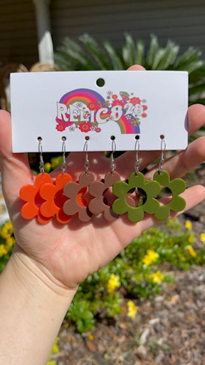 70s Color Flower Trio Earring Decade Pack
