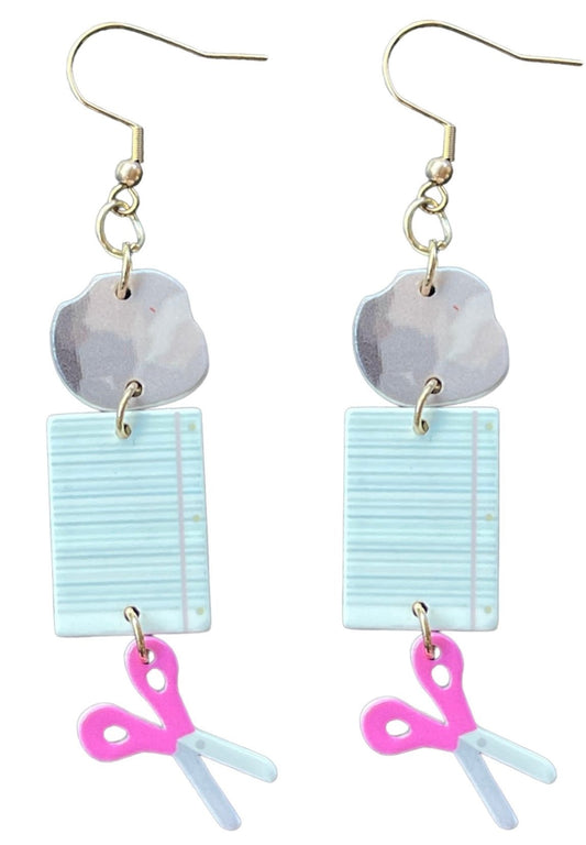 Retro Rock Paper Scissors Game Earrings - Relic828