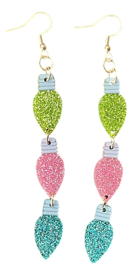 Sparkly Bright Christmas Light Earrings - Relic828