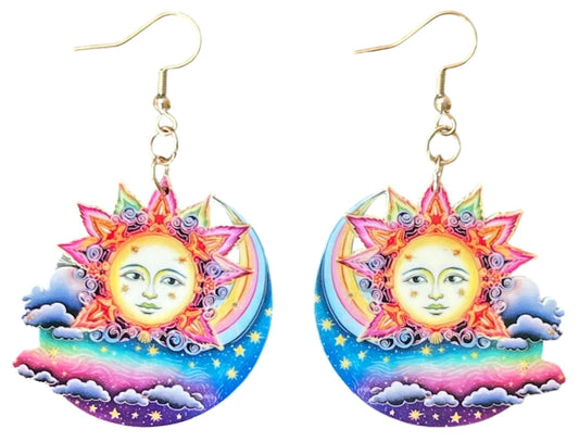 Whimsical Skies Rainbow Sun Earrings - Relic828