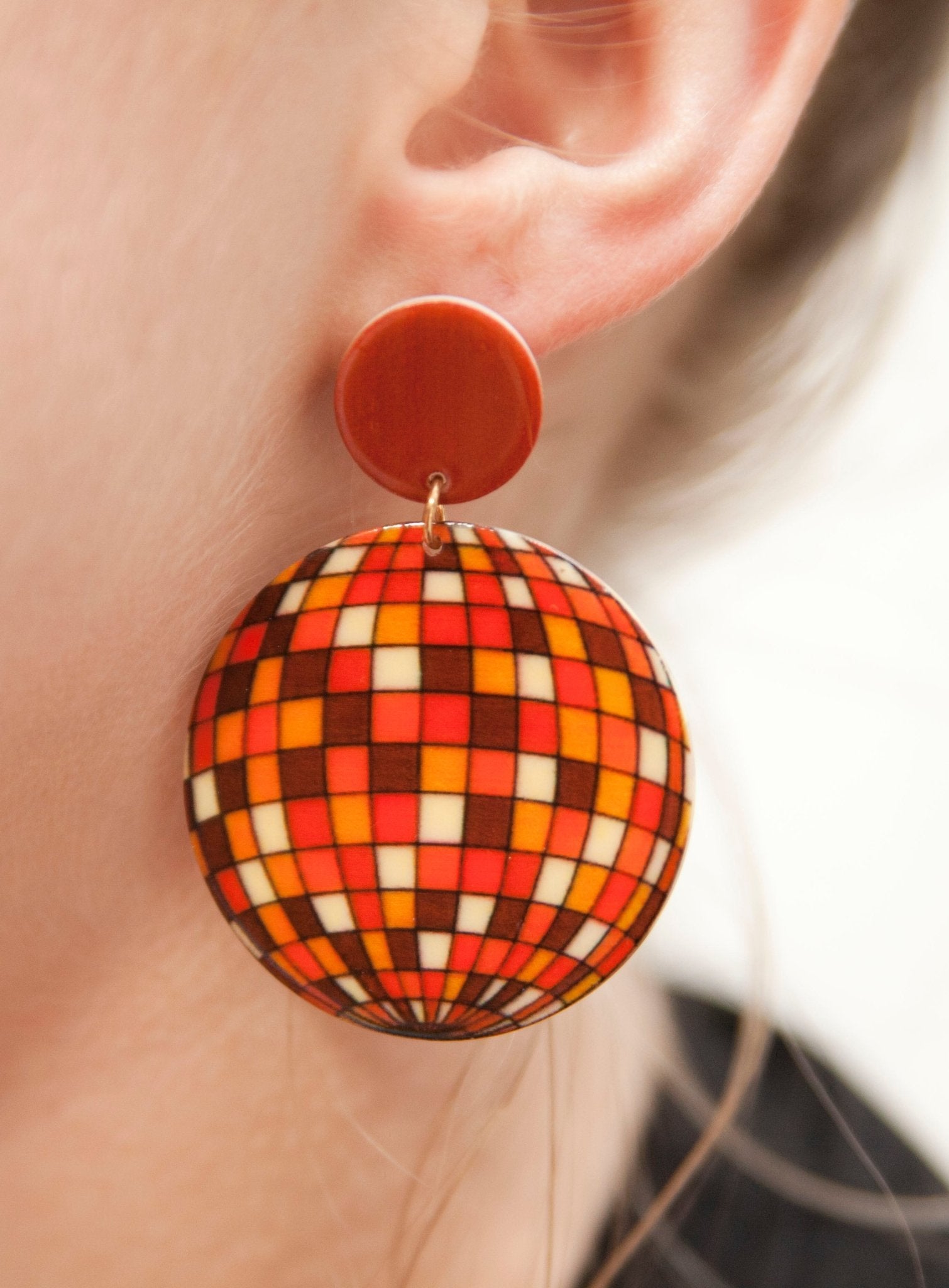 Disco ball clip sales on earrings