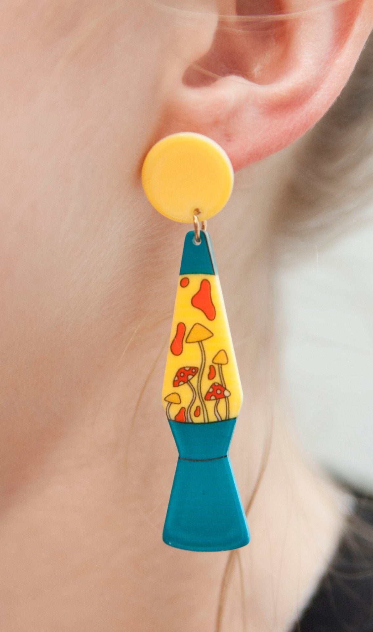 70s Lava Lamps with Shrooms Earrings - Relic828