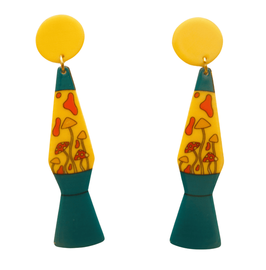 70s Lava Lamps with Shrooms Earrings Groovy Girl - Relic828