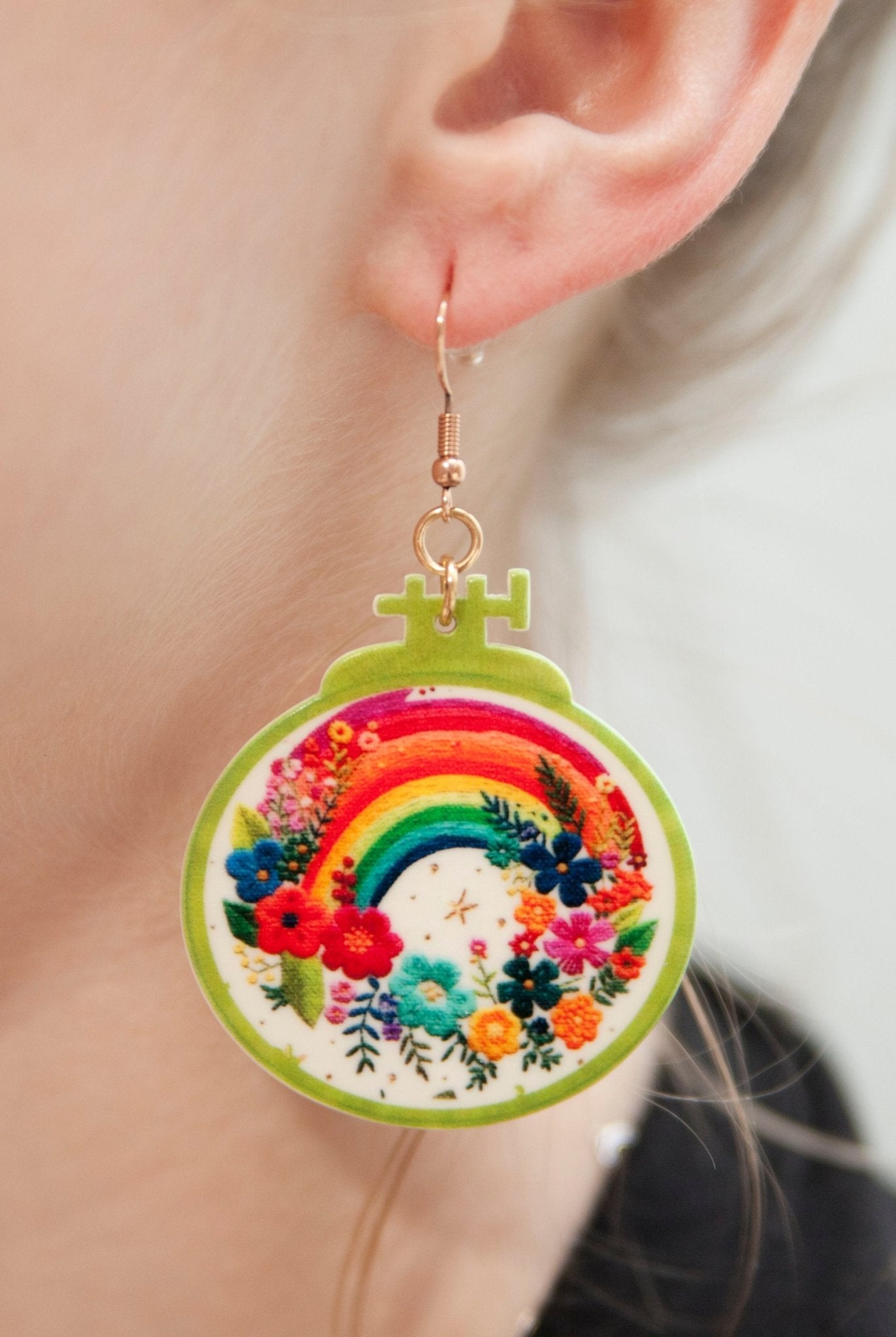 Rainbow flower deals earrings