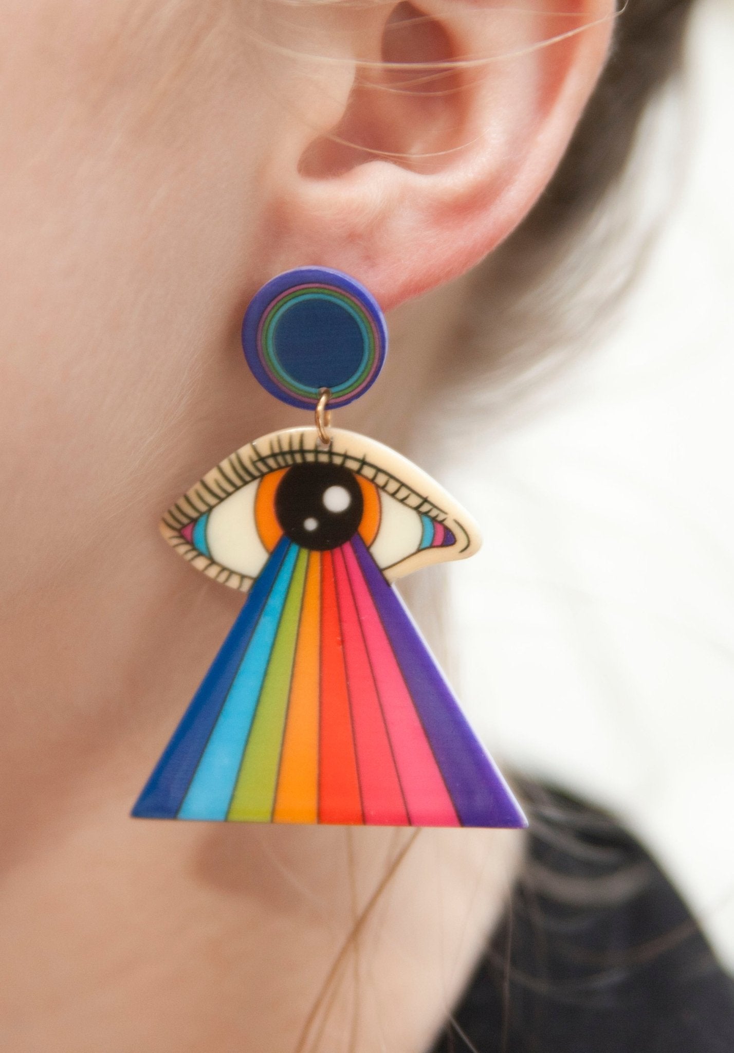 70s Retro Rainbow Eye Earrings Groovy Girl – Relic828