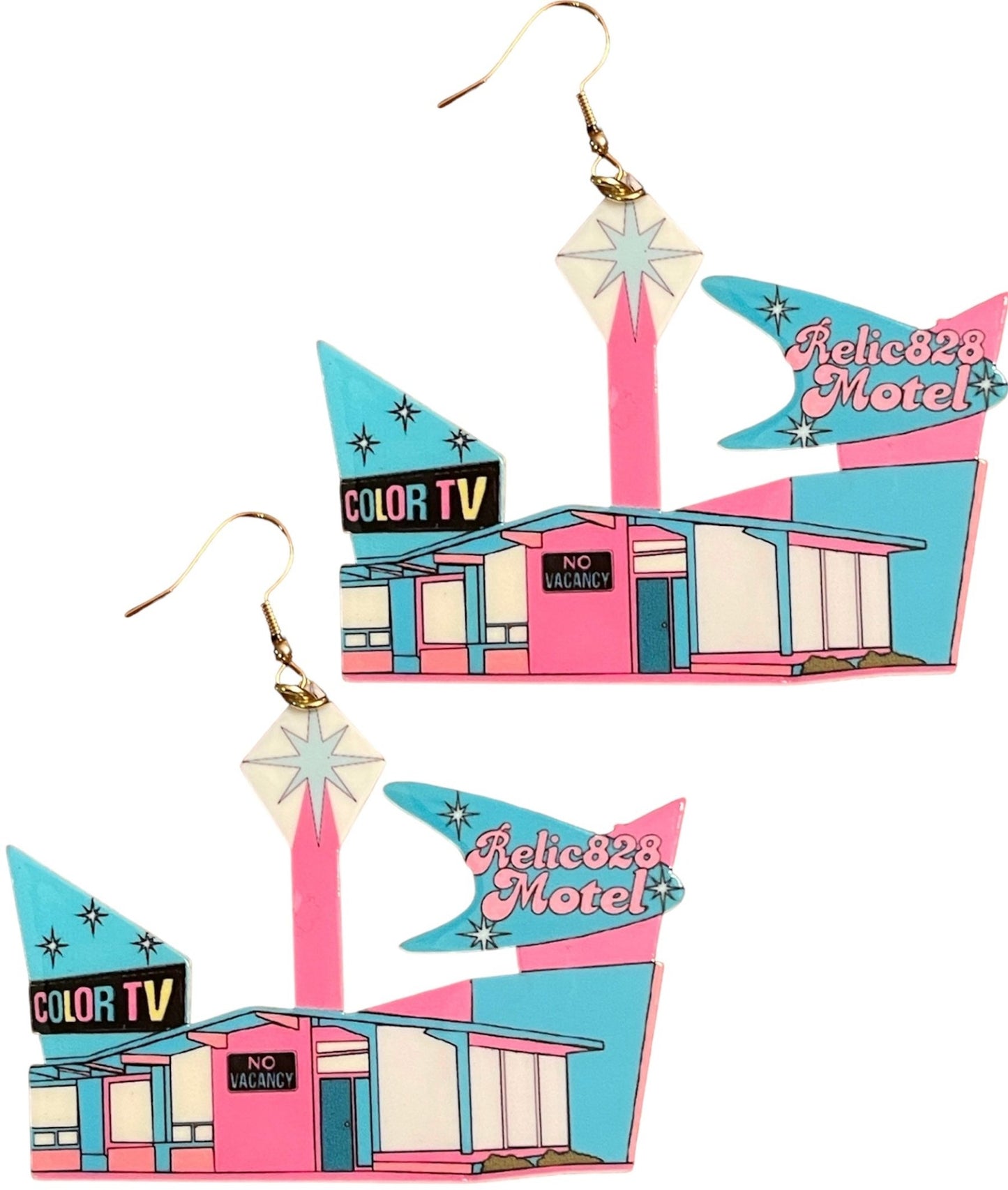 70s Retro Relic828 Kitschy Motel Earrings - Relic828