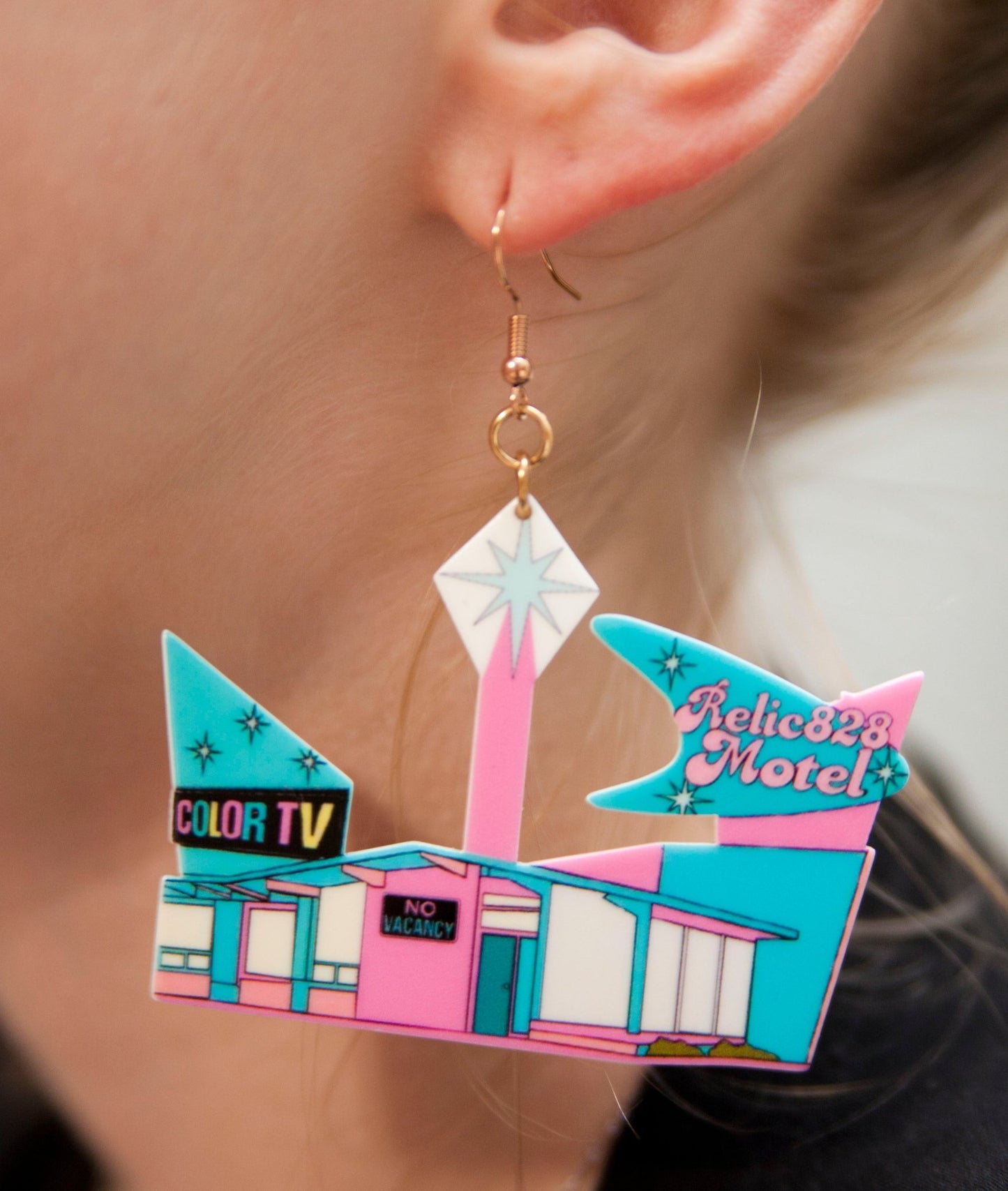 70s Retro Relic828 Kitschy Motel Earrings - Relic828