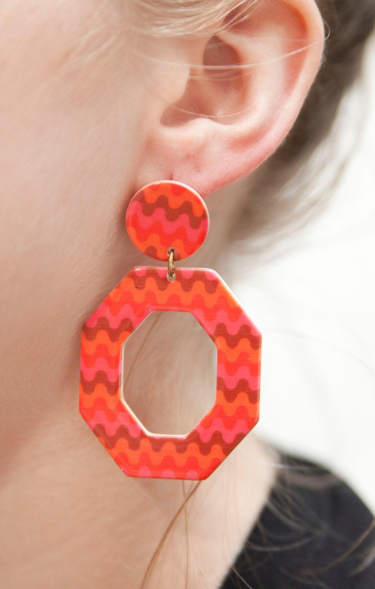 Chevron huggie clearance earrings