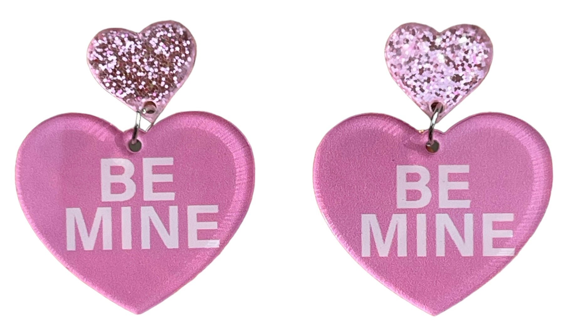 Be Mine Valentine Sweet Hearts Candy Colorful Heart Earrings - Relic828