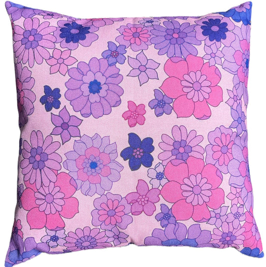 Groovy Purple and Pink Flower Power 18 by 18 inch Pillow Case Cover - Relic828