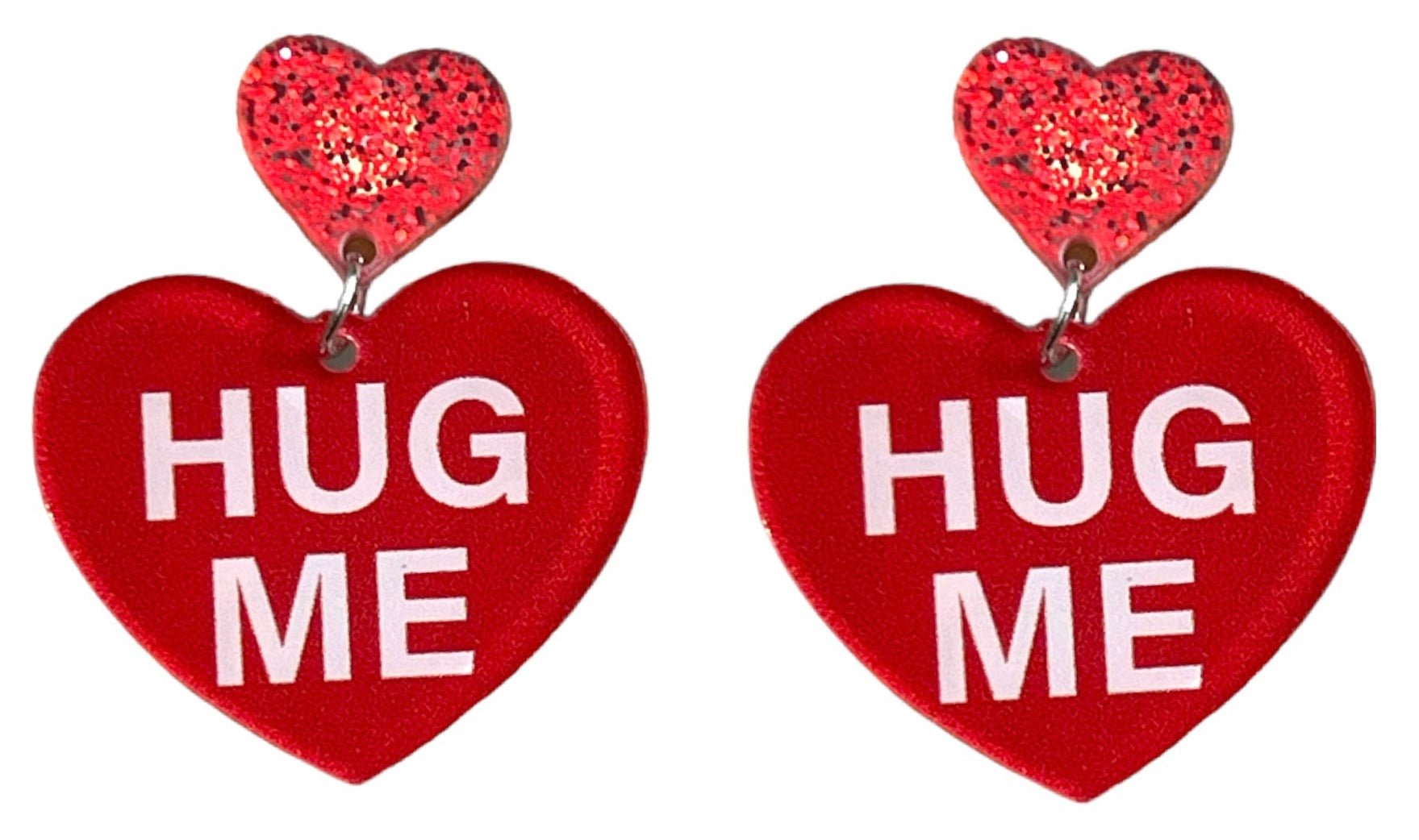 Hug Me Valentine Sweet Hearts Candy Colorful Heart Earrings - Relic828